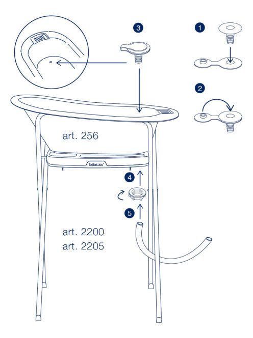 Leeresztő szelep a klasszikus Bébé-Jou kádhoz