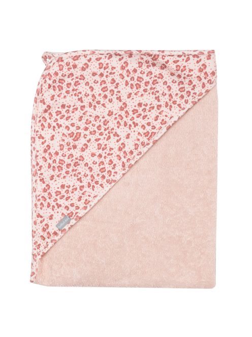 Frottír törülköző kapucnival 100% pamutból Bébé-Jou Leopard Pink