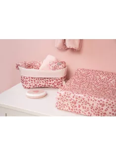   Muszlin huzat kis pelenkázó lapra Bébé-Jou Leopard Pink, 75x45 cm