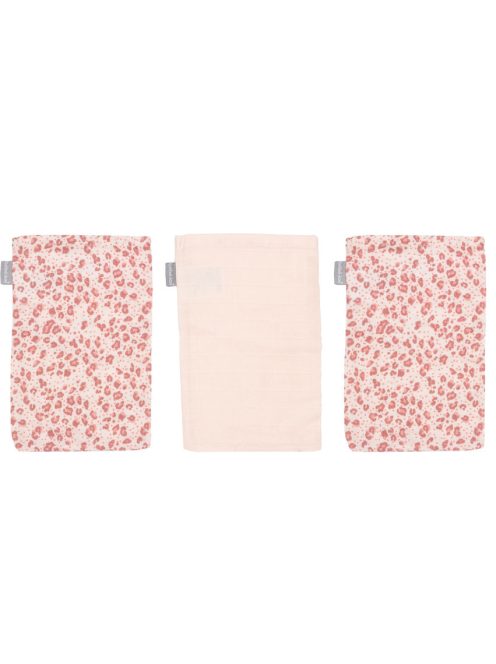 Muszlin törlőkendő bambusszal Bébé-Jou Leopard Pink 3ks