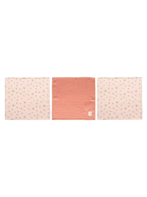 Muszlin arctörlő kendő 3 db csomagolásban Fabulous Wish Pink