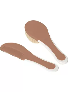 Hajkefe és fésű Bébé-Jou Copper természetes sörtével
