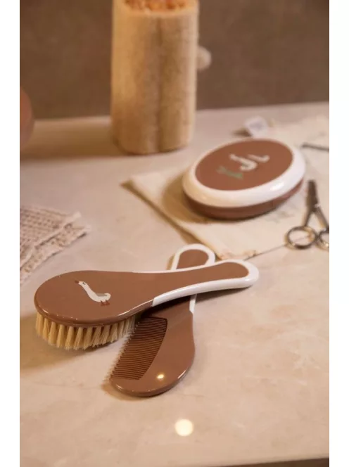 Hajkefe és fésű Bébé-Jou Dear Goose természetes sörtével