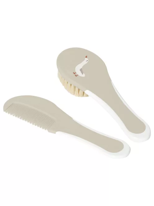 Hajkefe és fésű Bébé-Jou Soft Spring természetes sörtével