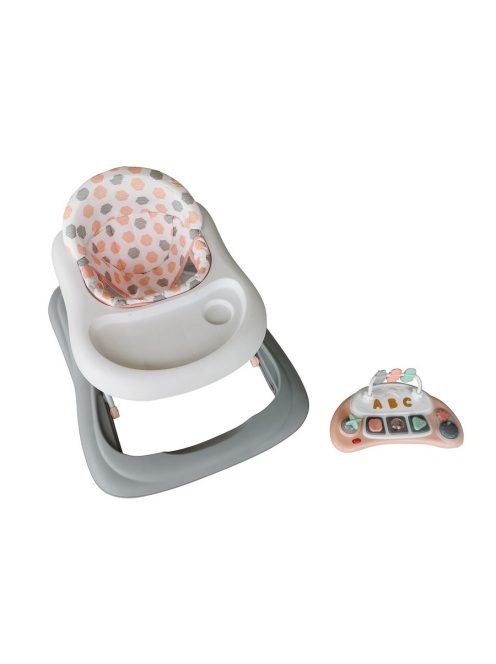 Babydan Baby Walker összecsukható baba járóka, játéktálcával, rózsaszín