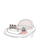 Babydan Baby Walker összecsukható baba járóka, játéktálcával, rózsaszín