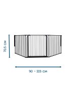 Univerzális térkorlát BabyDan Carl X Wide, fekete