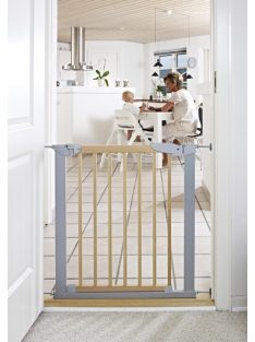   BabyDan Avantgarde biztonsági ajtórács 71-78 cm, ezüst/fa