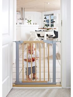   BabyDan Avantgarde biztonsági ajtórács 71-78 cm, ezüst/fa
