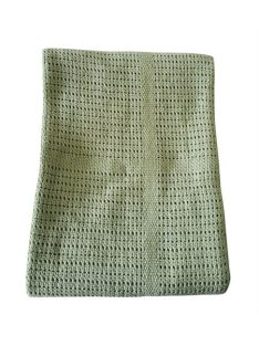 BabyDan Horgolt pamut takaró Dusty Green, 75x100cm