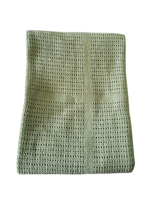 BabyDan Horgolt pamut takaró Dusty Green, 75x100cm