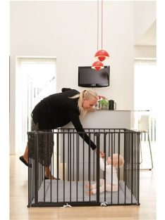 Babydan járóka Supreme OLAF Rectangle matraccal fekete