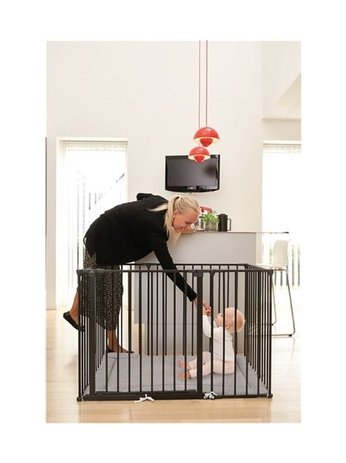 Babydan járóka Supreme OLAF Rectangle matraccal fekete