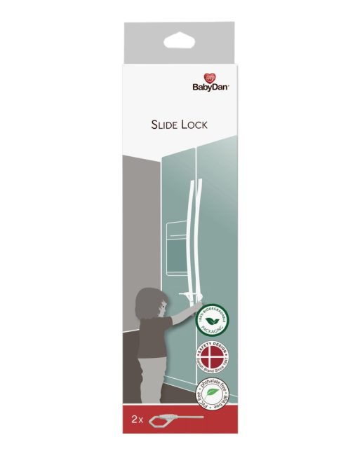 BabyDan Slide Lock fogantyúra erősíthető zár szekrényajtóra 2 db, BIO