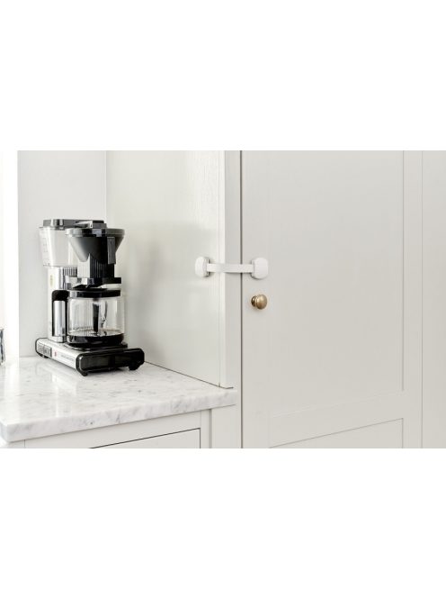 BabyDan Multi Purpose Lock univerzális zár fiókhoz, szekrényajtóhoz, BIO, fehér, 2db