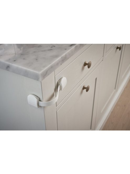 BabyDan Multi Purpose Lock univerzális zár fiókhoz, szekrényajtóhoz, BIO, fehér, 2db