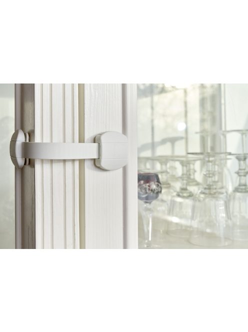 BabyDan Multi Purpose Lock univerzális zár fiókhoz, szekrényajtóhoz, BIO, fehér, 2db