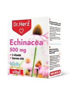   Dr.herz echinacea 500 mg+c-vitamin+szerves cink kapszula 60 db