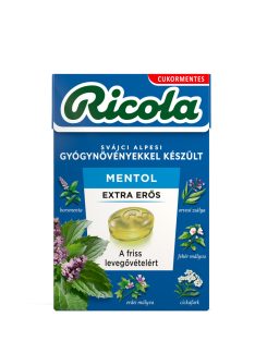 Ricola cukorka extra erős mentol 40 g