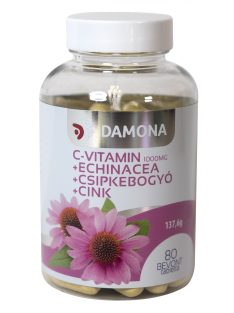   Damona c-vitamin 1000mg+echinacea+csipkebogyó+cink bevont tabletta 80 db