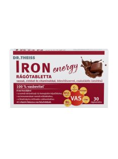   Dr.Theiss iron energy rágótabletta vassal, cinkkel és vitaminokkal csokoládé ízben 30 db