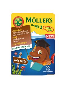   Möllers omega-3 halacska gumivitamin étrend-kiegészítő gyerekeknek d-vitaminnal, kóla ízesítéssel 36 db