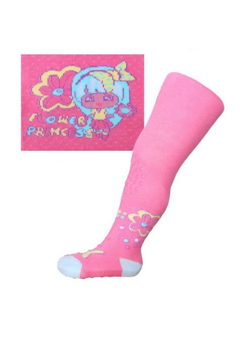 Pamut harisnyanadrág New Baby 3xABS rózsaszín flower princess