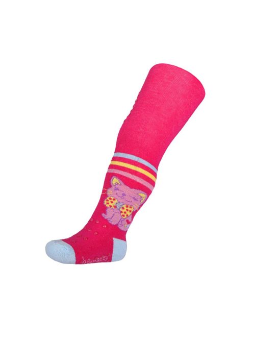 Pamut harisnyanadrág New Baby 3xABS rózsaszín happy cat