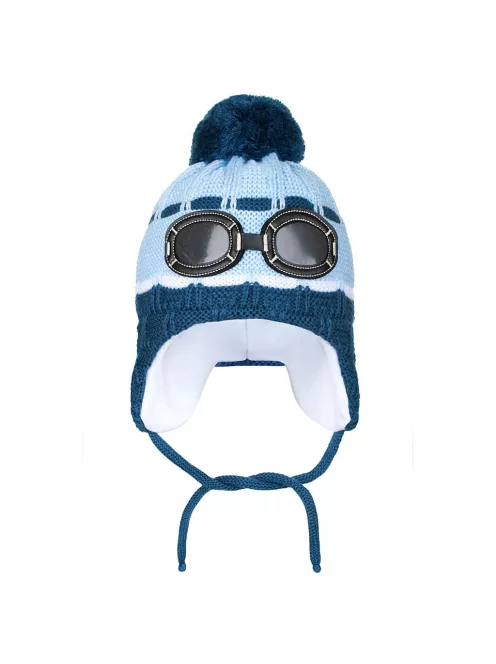 Téli gyermek sapka New Baby Szemüveg szürke