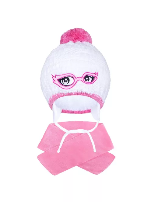 Téli gyerek kötött sapka és sál New Baby rózsaszín