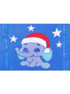 Karácsonyi pamut harisnyanadrág New Baby kék elefánt