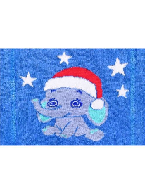 Karácsonyi pamut harisnyanadrág New Baby kék elefánt