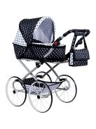 Játék Retro babakocsi 2az1-ben New Baby Natálka fehér - fekete