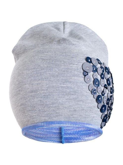 Tavaszi sapka New Baby Szívecske szürke - lila
