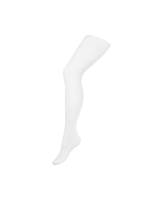 Gyerek pamut harisnya 3D New Baby fehér pöttyös