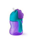 Bájos itató pohár hajlékony szívószállal Avent 200 ml lila