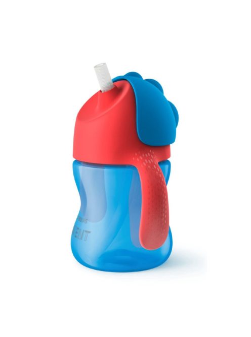 Bájos itató pohár hajlékony szívószállal Avent 200 ml kék