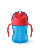 Bájos itató pohár hajlékony szívószállal Avent 200 ml kék