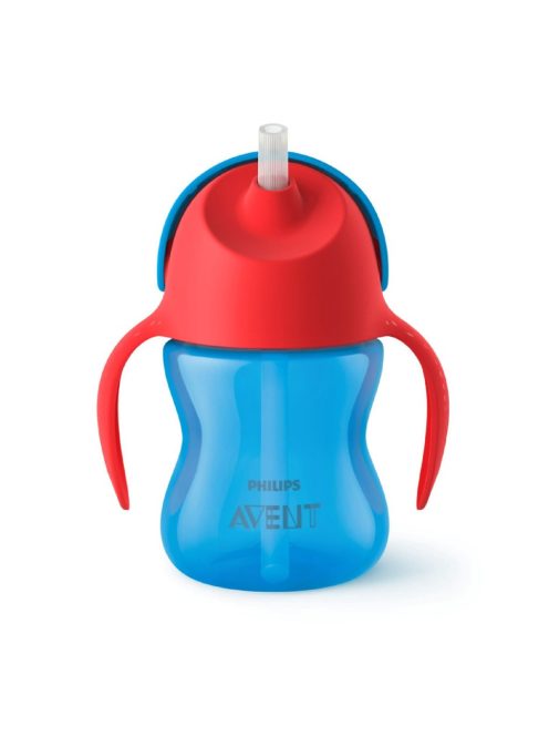 Bájos itató pohár hajlékony szívószállal Avent 200 ml kék