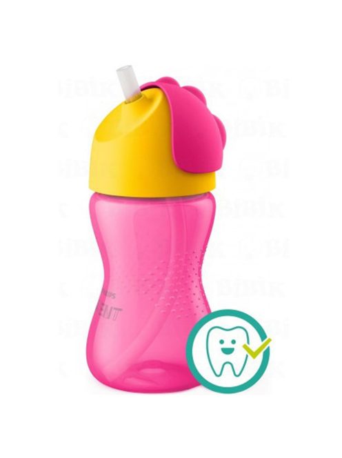 Bájos itató pohár hajlékony szívószállal Avent 300 ml rózsaszin