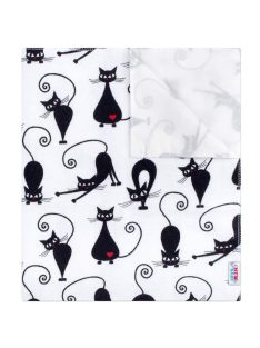 Vízálló flanel alátét New Baby fehér fekete cicával