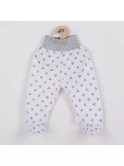Baba lábfejes nadrág New Baby Classic II szürke csillagokkal