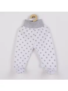   Baba lábfejes nadrág New Baby Classic II szürke csillagokkal