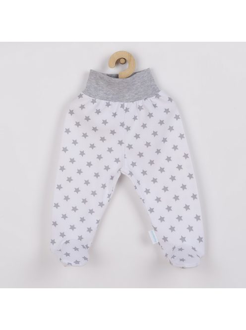 Baba lábfejes nadrág New Baby Classic II szürke csillagokkal