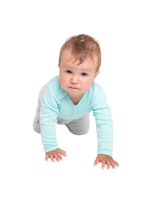 Baba body teljes hosszában patentos New Baby Classic II szürke csillagokkal