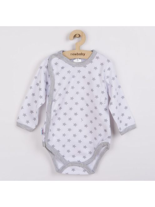 Baba body teljes hosszában patentos New Baby Classic II szürke csillagokkal