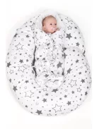 Univerzális szoptatós párna C alakú New Baby szürke csillagok
