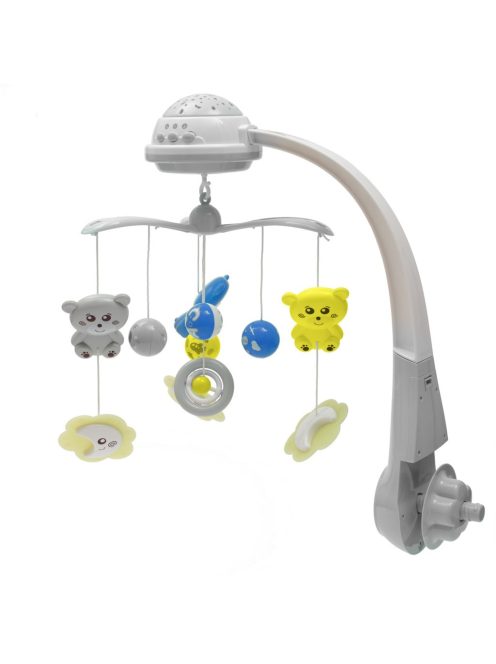 Körhinta a kiságy fölé világító vetítővel  Baby Mix szürke