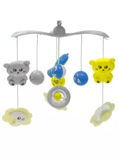   Körhinta a kiságy fölé világító vetítővel  Baby Mix szürke