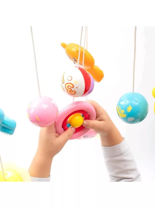 Körhinta a kiságy fölé világító vetítővel  Baby Mix szürke